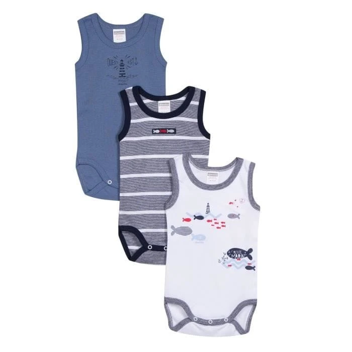 Absorba Lot De 3 Bodies Bebe Sans Manches 3mois - Wlidati Maroc