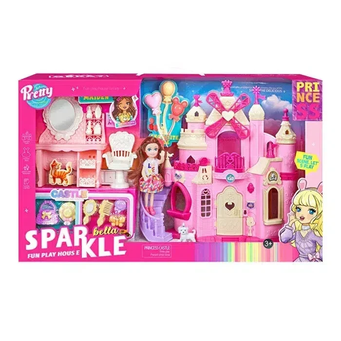 Bella Sparkle Maison De Jeu Avec Poupee Et Accessoires Princess Castle - Wlidati Maroc