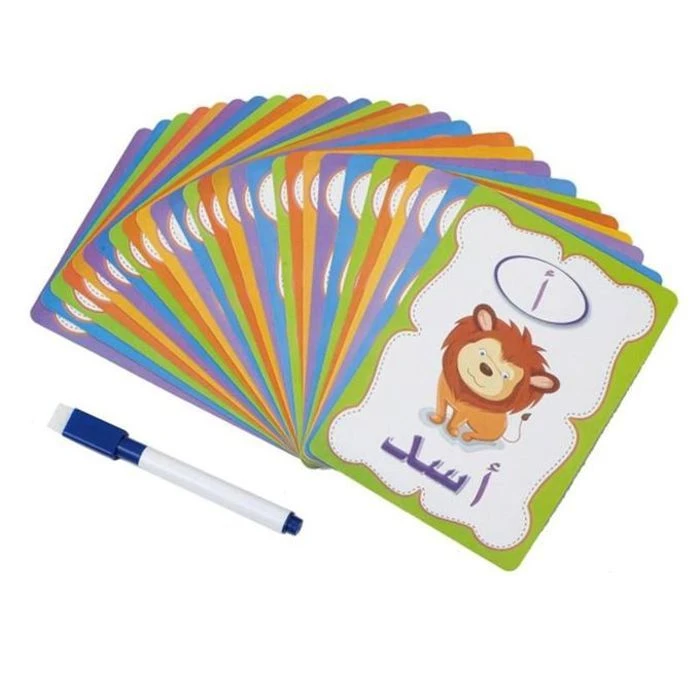 Cartes Effacables Lettres Arabes Jeu Educatif Pour Apprendre A Ecrire 28 Cartes - Wlidati.com