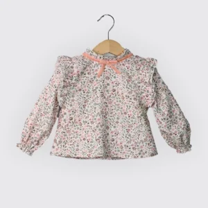 Chemise 100 Coton Avec Volant Sur Lepaule - Wlidati Maroc