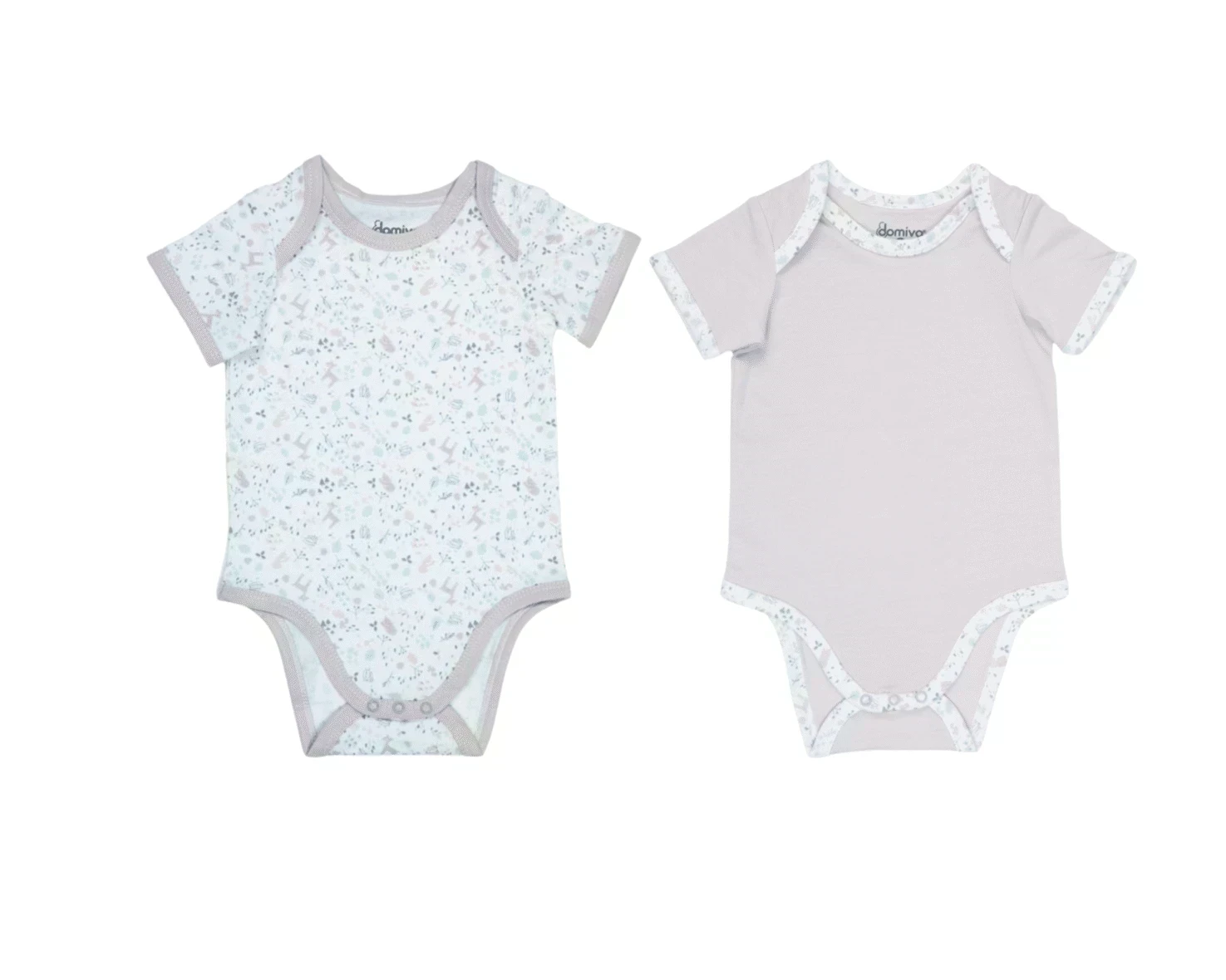 Domiva Lot De 2 Bodies Manches Courtes Lilas 9 12mois - Wlidati Maroc