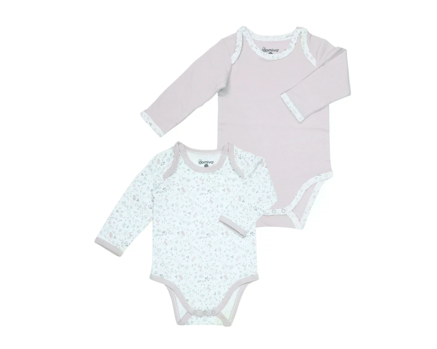 Domiva Lot De 2 Bodies Manches Longues Lilas 9 12mois - Wlidati Maroc