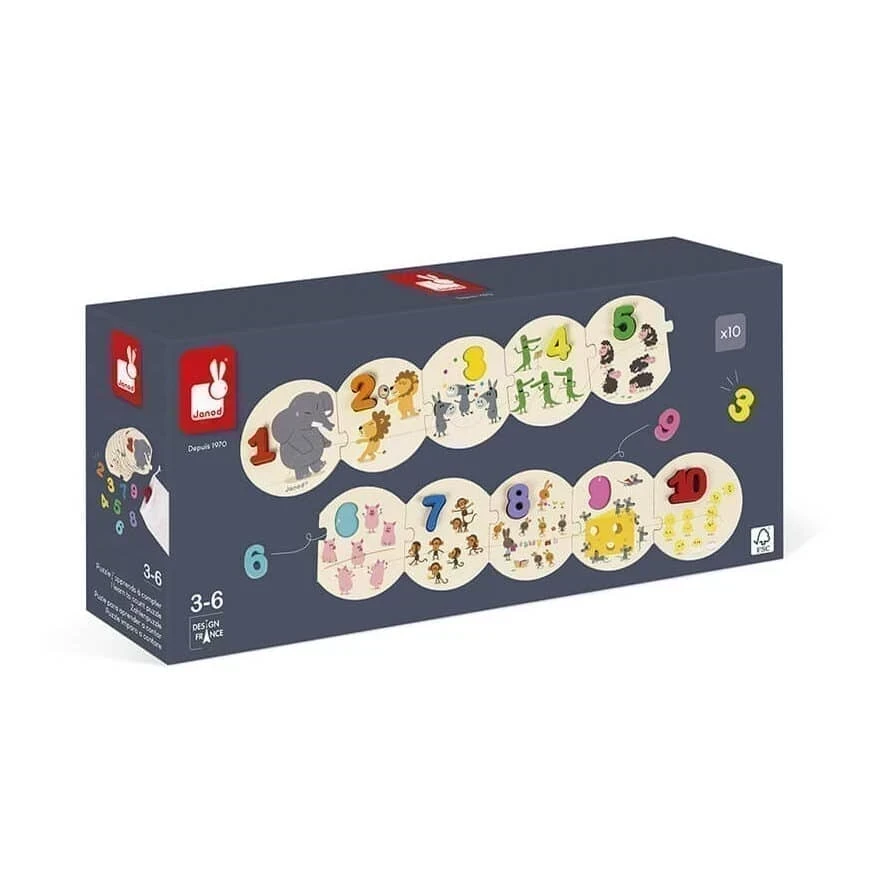 Janod Puzzle Japprends A Compter En Bois - Wlidati Maroc