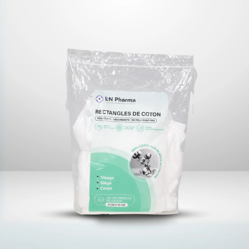 L2n Pharma Coton Pads Bio 180 Rectangles - Wlidati Maroc