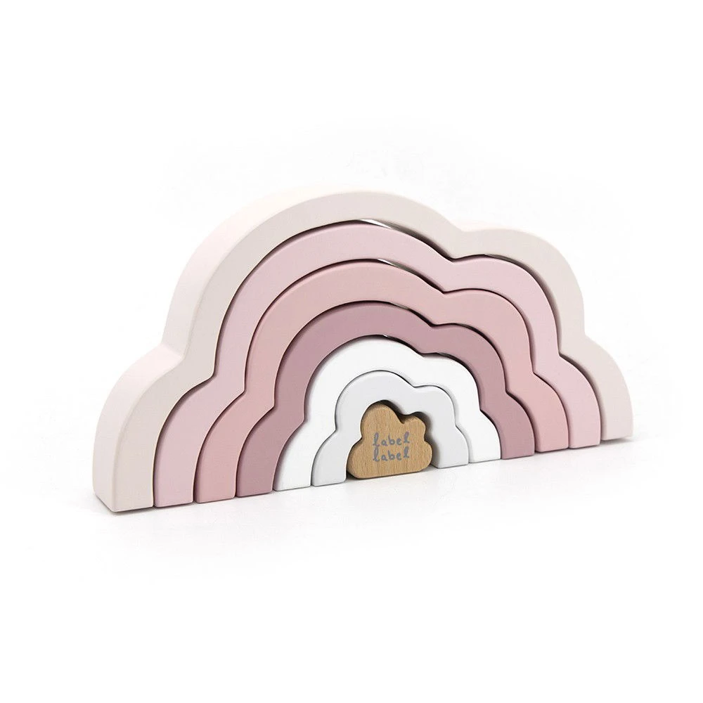 Label Label Arc En Ciel Puzzle En Bois Rose - Wlidati Maroc