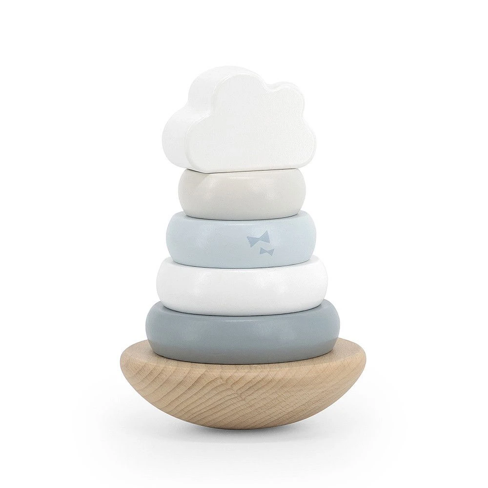 Label Label Pyramide A Empiler En Bois Bleu - Wlidati Maroc