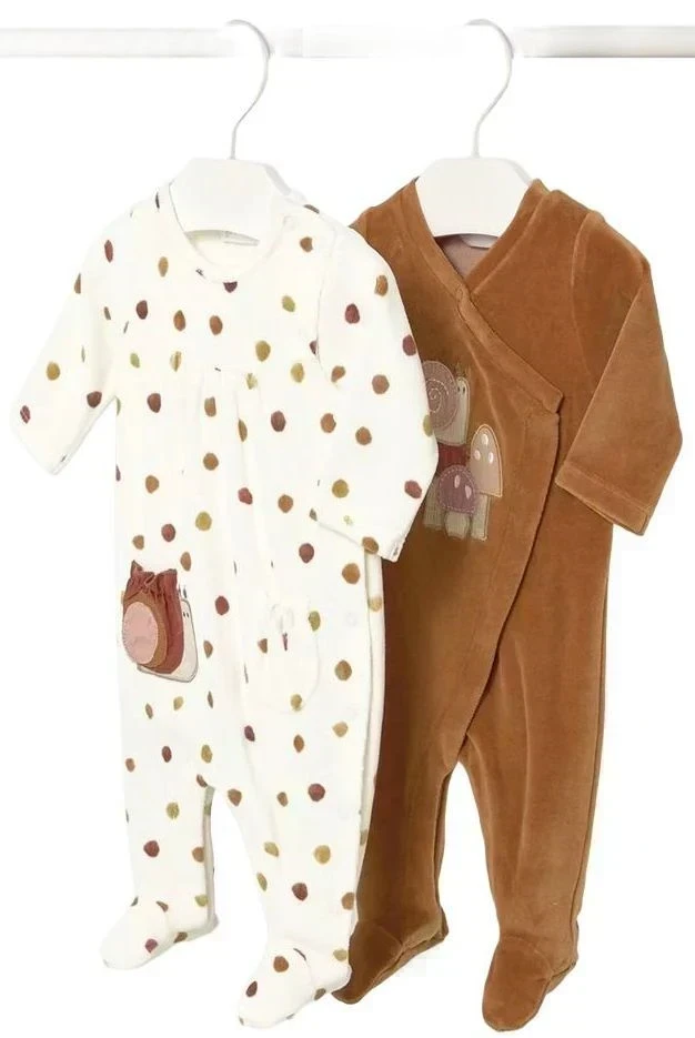 Mayoral Newborn Ensemble De 2 Barboteuses En Maille Velours 4 6m - Wlidati Maroc