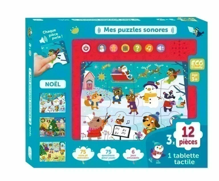 Mes Puzzles Sonores 12 Pieces Noel - Wlidati Maroc