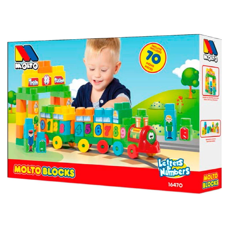 Molto Train Blocks Avec 70 Pieces - Wlidati Maroc