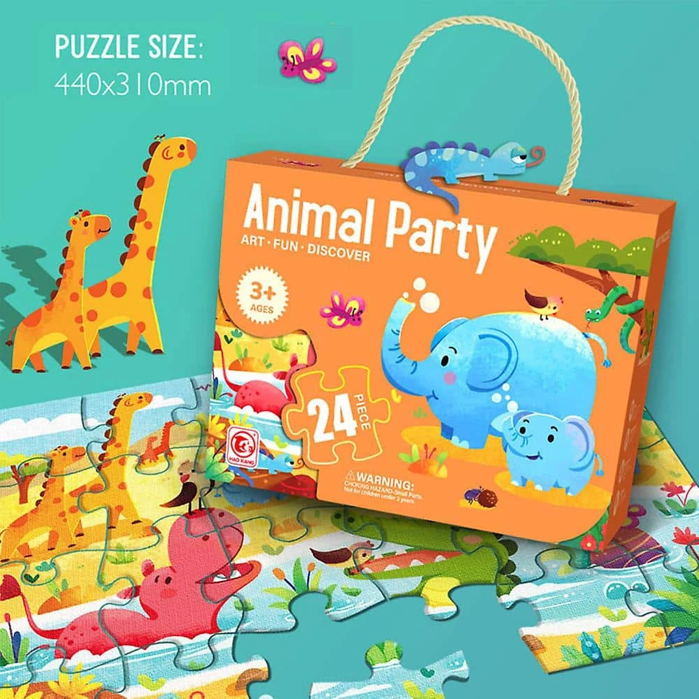 Puzzle 24 Pcs Animal Party - Wlidati Maroc
