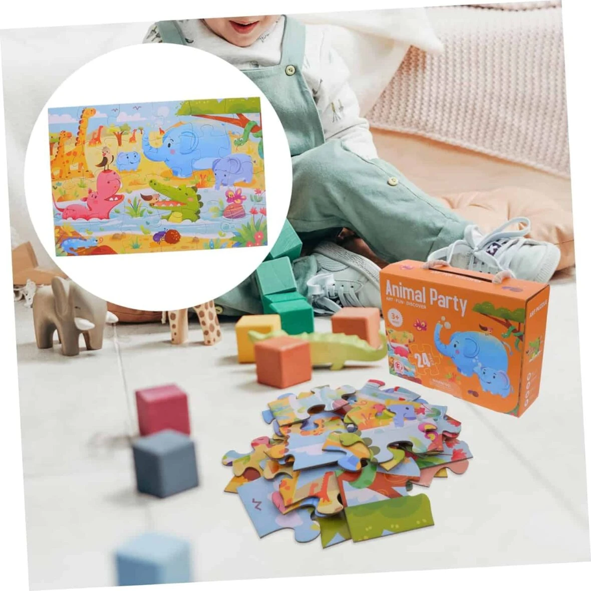 Puzzle 24 Pcs Animal Party - Wlidati Maroc