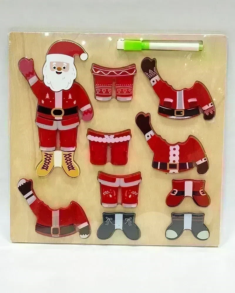 Puzzle Ardoise En Bois Personnage Pere Noel - Wlidati Maroc