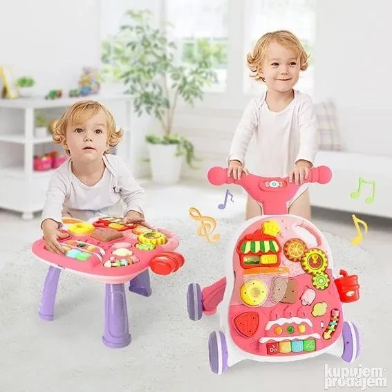 Trotteur 2 En 1 Avec Table Centre Dactivites Musical Rose - Wlidati Maroc