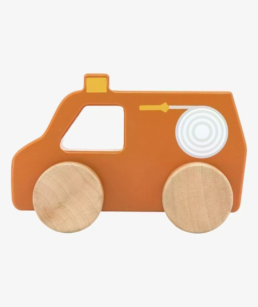 Tryco Voiture De Pompiers En Bois - Wlidati Maroc