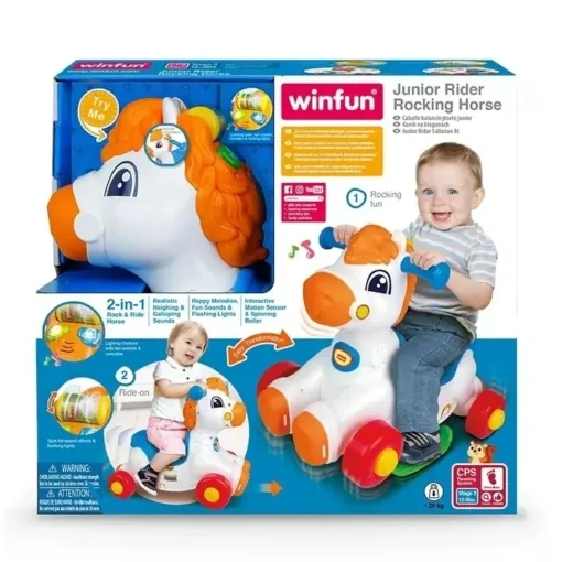 Winfun Cheval A Bascule Junior Rider 12m Jouet 2 En 1 Evolutif - Wlidati Maroc